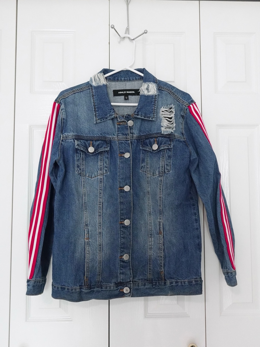 ASHLEY Mason distressed denim jacket - XS